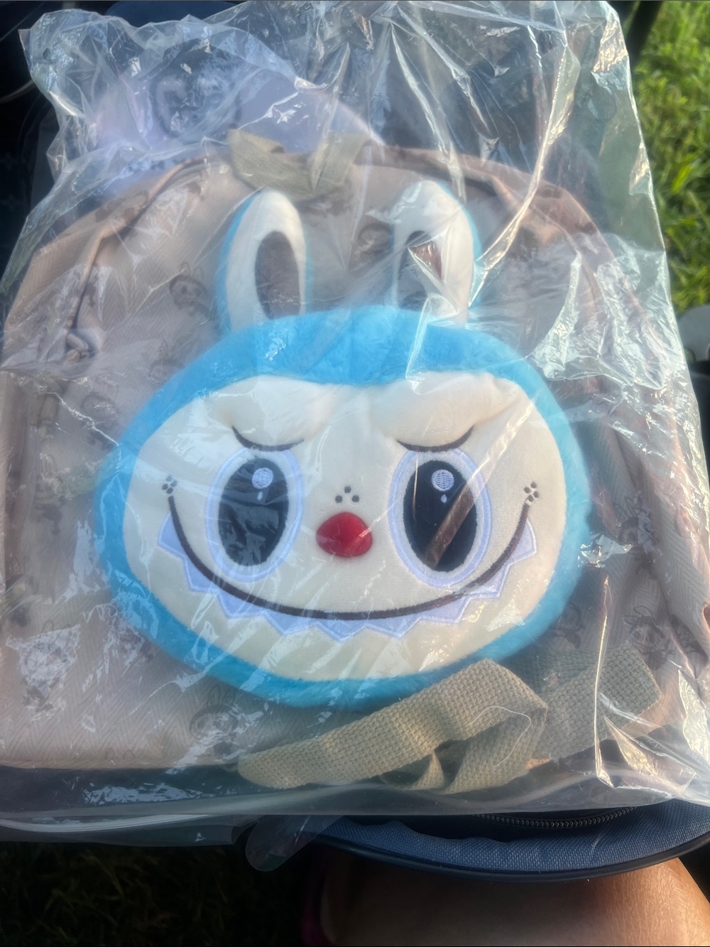 Cute Blue Character Plush Crossbody Bag for Kids